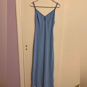 A&F Light Blue Spaghetti Strap Keyhole Slip Dress